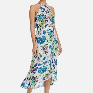 Parker - Dottie Womens Silk Blend Floral Halter Dress - size L